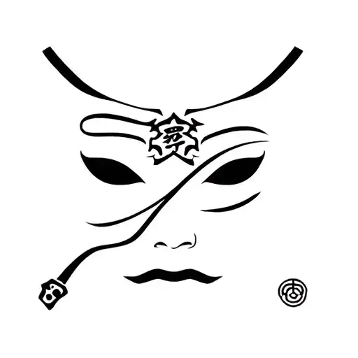 A Mask A Katana And A Face