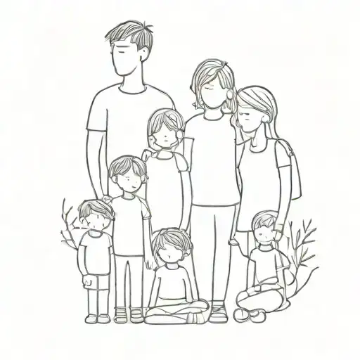 Family Of 5 2 Black Lines