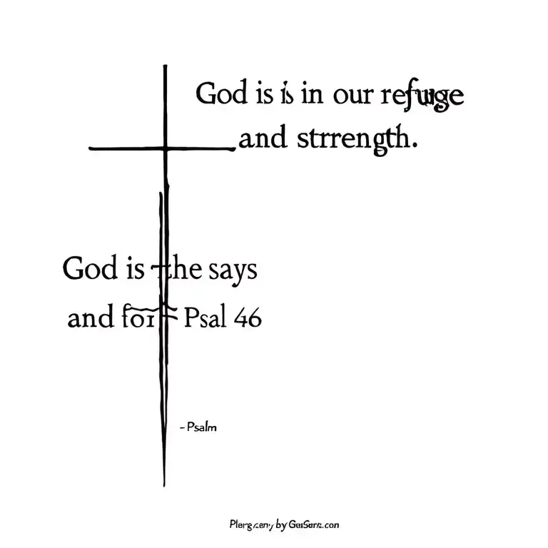 Cross That Says Psalm 46 And Also Says God Is In Our Refuge And Strength