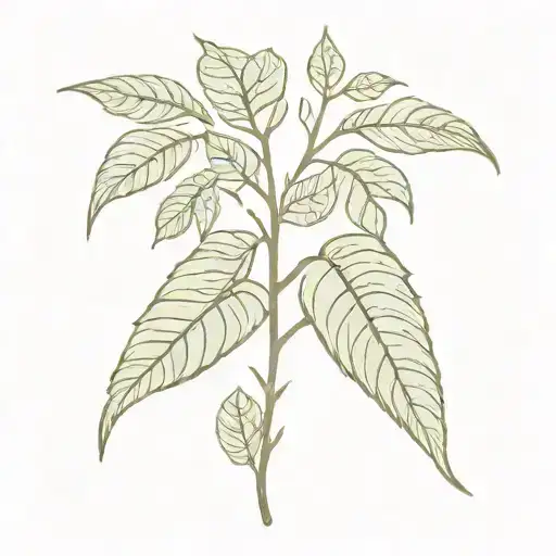 A Creative Blend Of Coffee Plant Leaves And Binary Code Forming A Unique Tattoo Design