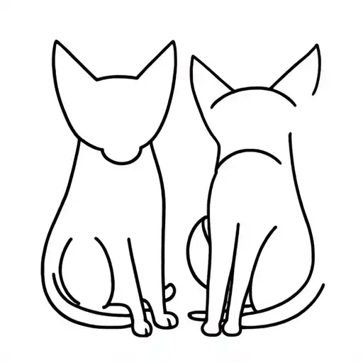 Cat And Dog Together Symbolizing