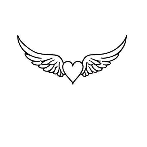 Three Hearts Lonked Center With Angel Wing