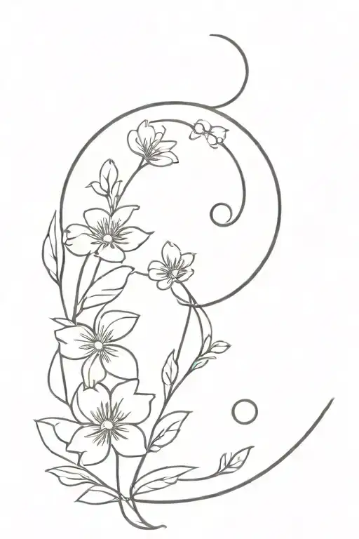 Moon And Flowers