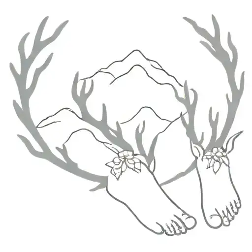 Mountain Children Feet Deer Antlers