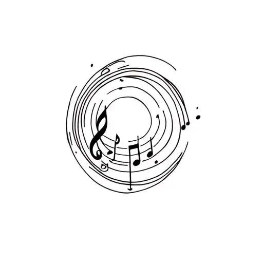 Music Notes Inside A Circle Where Circle If Made Of Sunshine Lines
