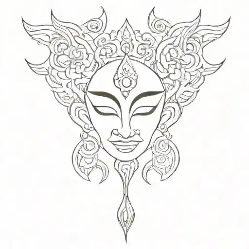 Thai Culture Inspired Simple Fine Line Tattoo Design