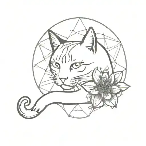 Cat And Flower Of Life