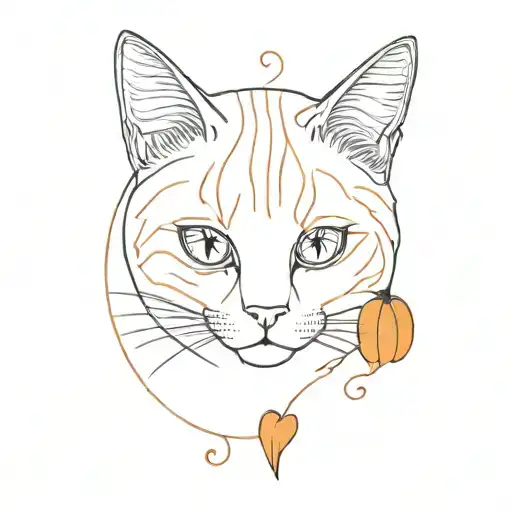 Orange Cat With Pumpkin