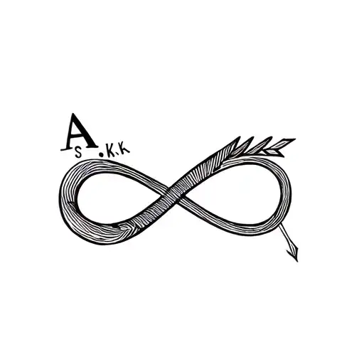 Family Infinity Symbol Arrow With Initials Of A S K K