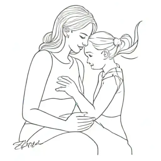 Matching Mother And Daughter Writing