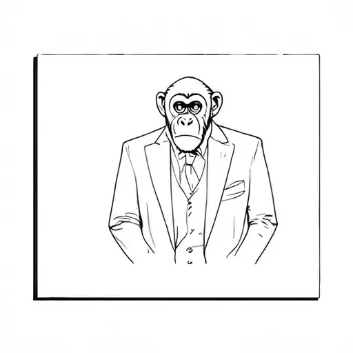 3X4 Photo Of A Monkey In A Suit