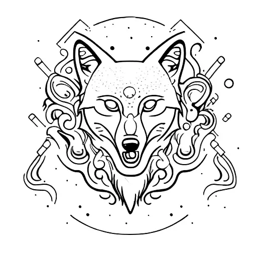 An Open Book With A Wolf's Head Emerging From The Pages