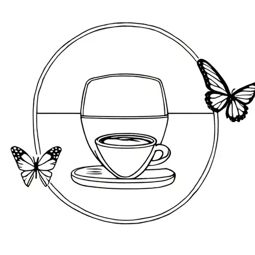A Volwagen With A Butterfly And Coffee