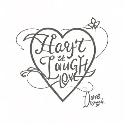 Heart With Live Laugh Love Written Inside Surrounded