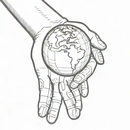 Goalkeeper Glove Holding Earth Globe