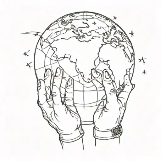 Goalkeeper Gloves Catching Earth Globe
