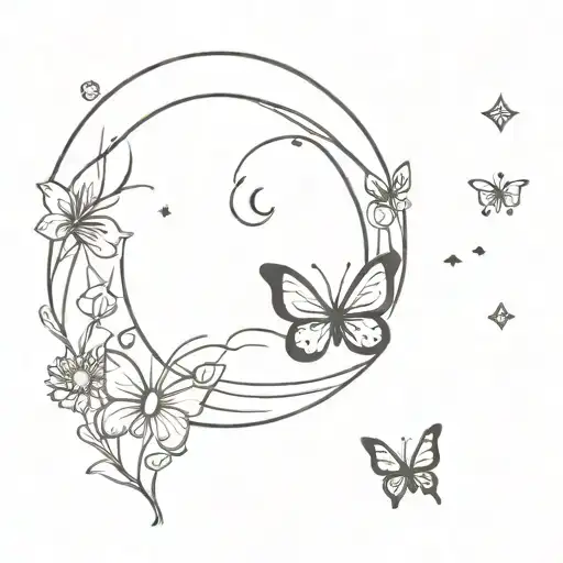 Butterfly And Moon