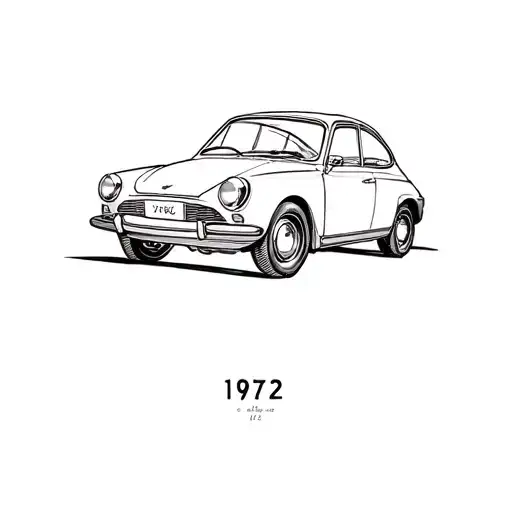 A Thin Line Car With The Date 1972