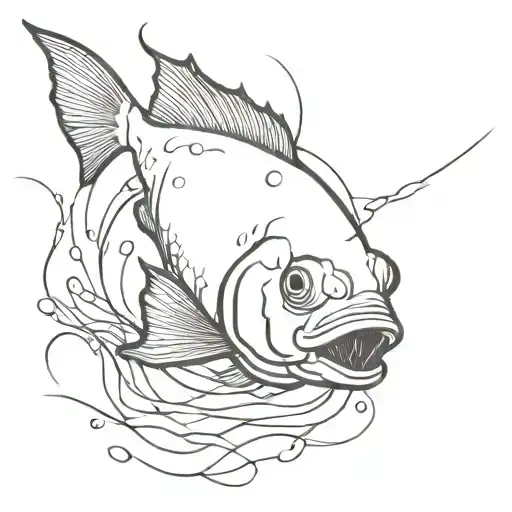A Demonic Fish Swimming In A Dark And Murky Pond