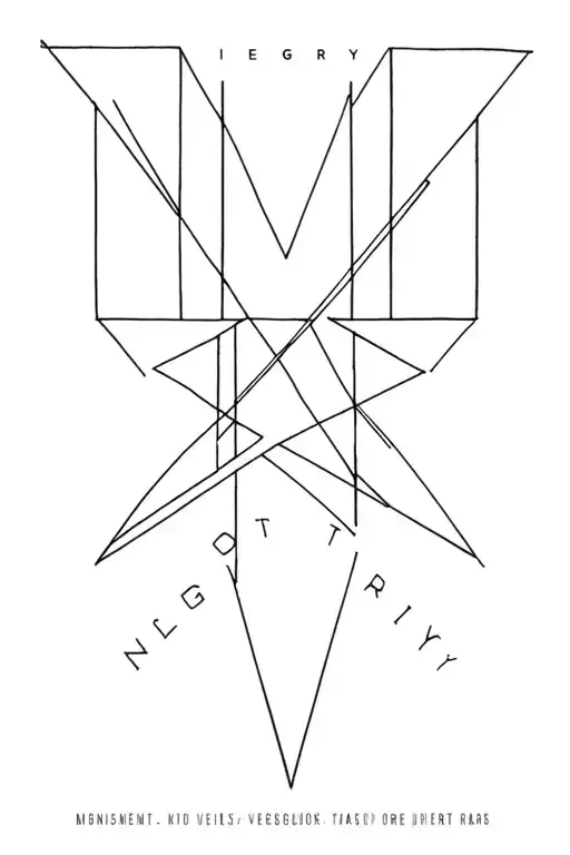 Geometric Lines Extruding From The Word Integrity That Is Running Vertically