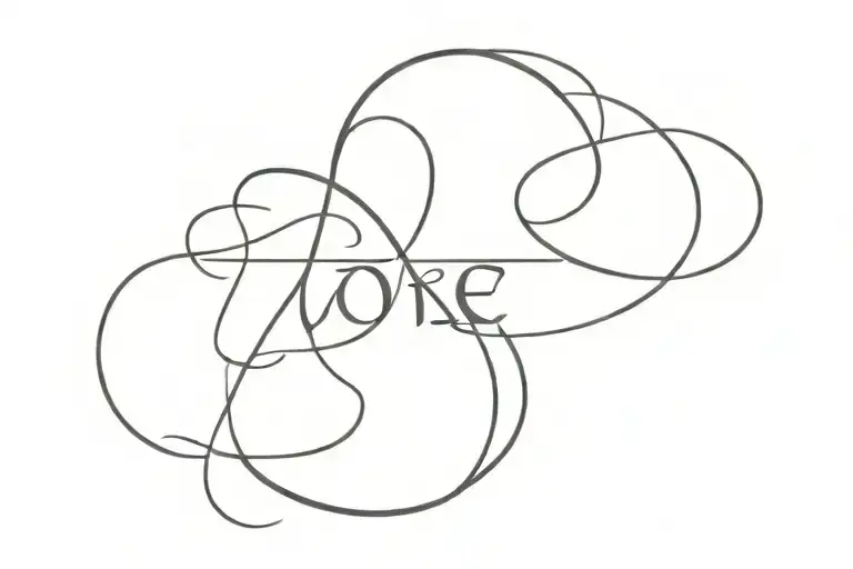 A Minimalist Tattoo Of The Word 'Zoe' Intertwined With The Number 547 In A Creative And Artistic Way