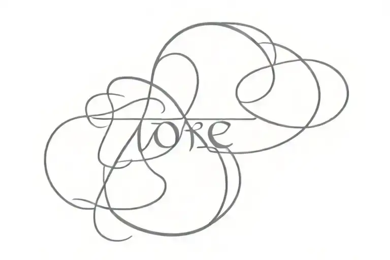 A Minimalist Tattoo Of The Word 'Zoe' Intertwined With The Number 547 In A Creative And Artistic Way