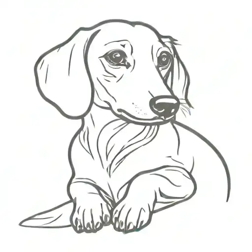 A Minimalist Silhouette Of A Daschund Dog Sitting In A Playful Pose