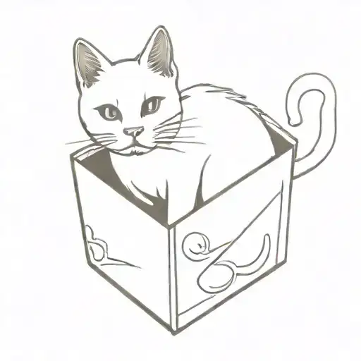 Cat Live And Dead Inside A Box