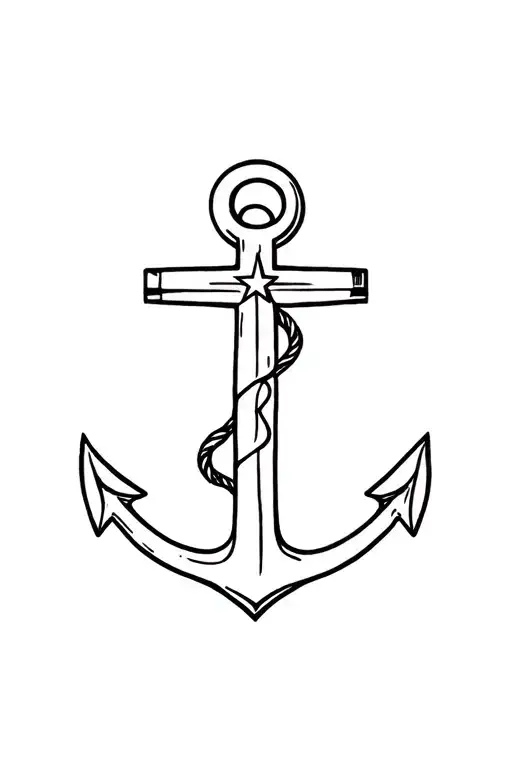 Anchor With Northern Star