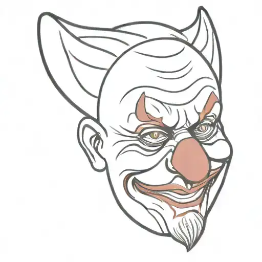 Clown Head With Evil Look
