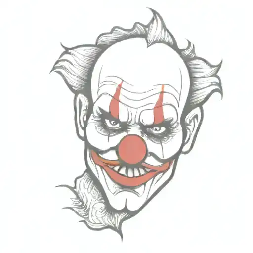 Half Skull Clown Face With Evil Look