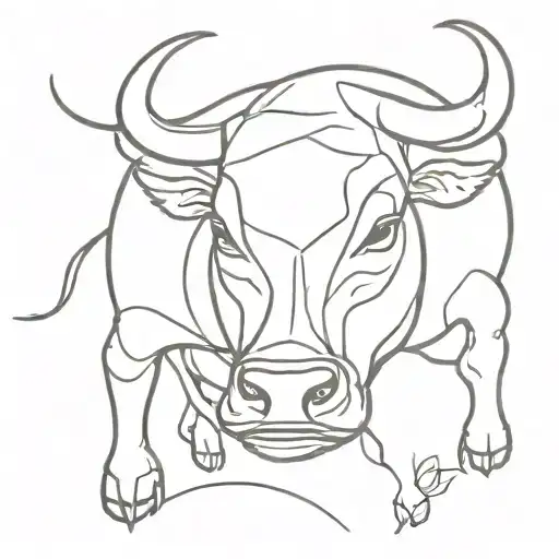 Bull Strokes Abstract