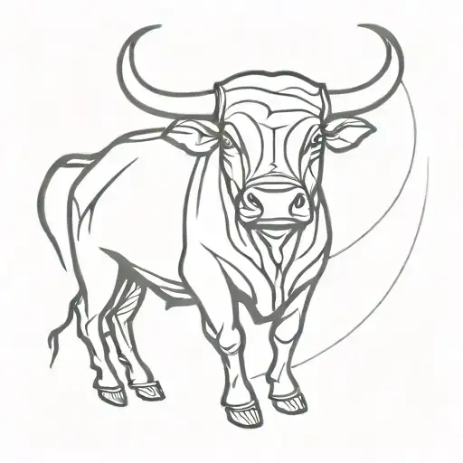 Bull Abstract Strokes With Lines Formed