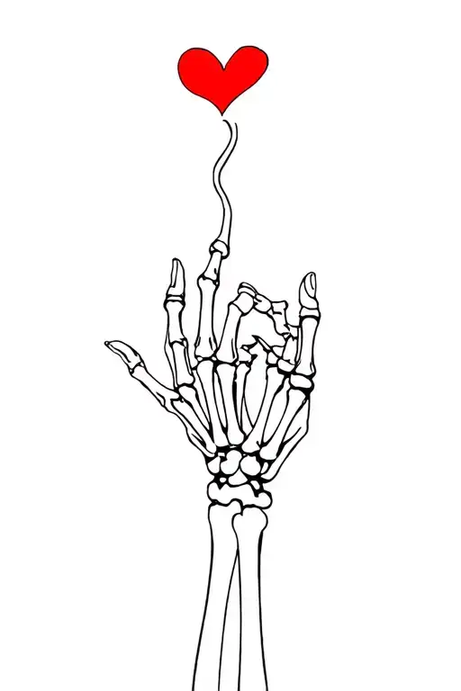 Skeleton Hand Reaching Heart