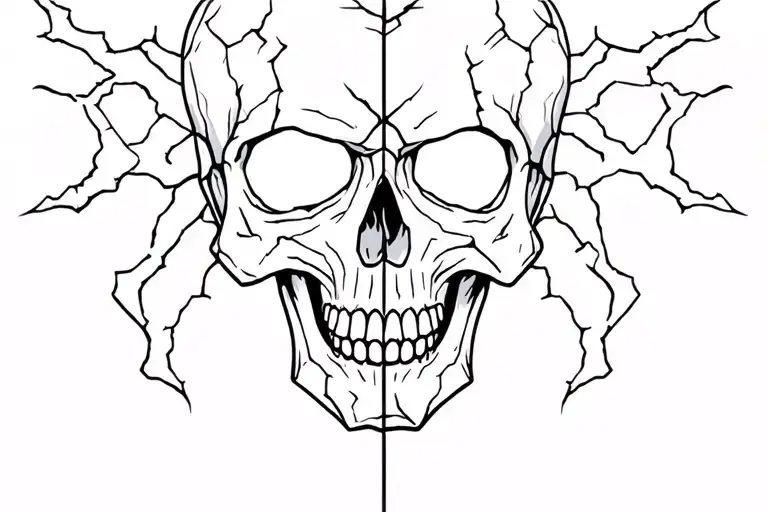 Half Cracked Ancient Skull