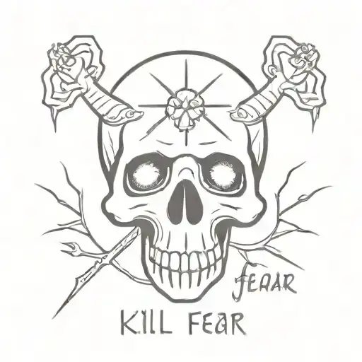 Tattoo With Skull And Inscription Kill Your Fear
