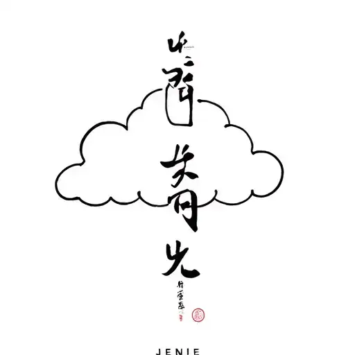 Comulus Cloud With Hangul Name Of Jennie - Minimalist
