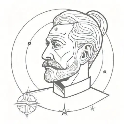 Portrait Of General Radahn With Cosmic Elements Surrounding Him