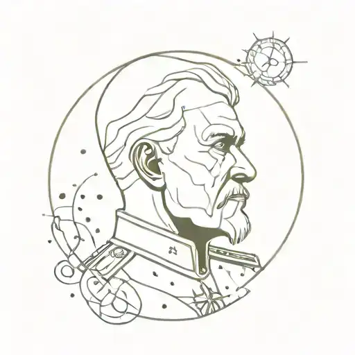 Portrait Of General Radahn With Cosmic Elements Surrounding Him