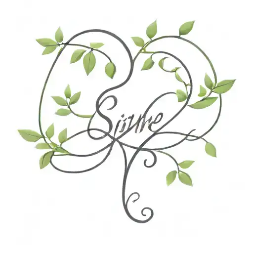 A Minimalist Design Of Your Boyfriend's Name Intertwined With A Delicate Vine