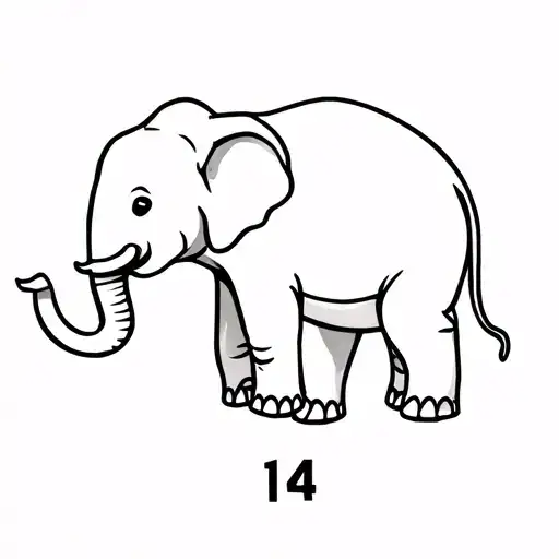 Elephant With Number 14