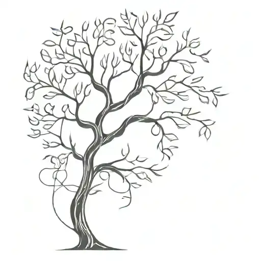 Tree Silhouette Incorporated Representing Life Intertwined