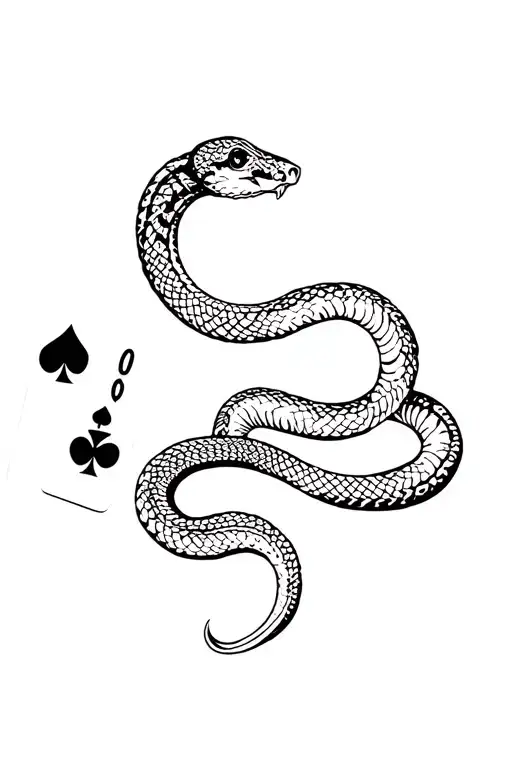 Snake With Playing Cards