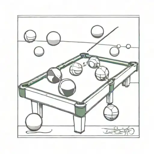 Snooker Table Black And White But Coloured Balls
