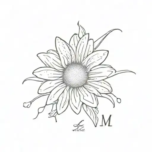 Daisy With Initials M & C