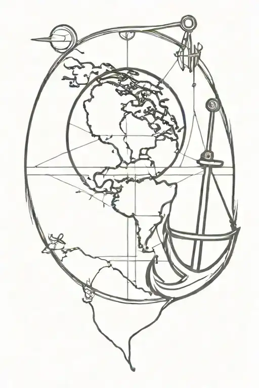 An Globe Stab By An Anchor