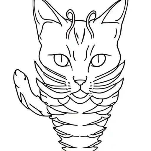 Minimalist Cat With Lobsters Integrated