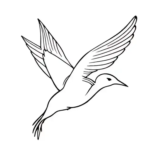 Swallow Birds Flying In Line