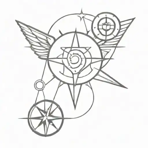 Nurse And Compass Intertwined