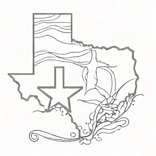 Texas Outline With Home Incoarparated